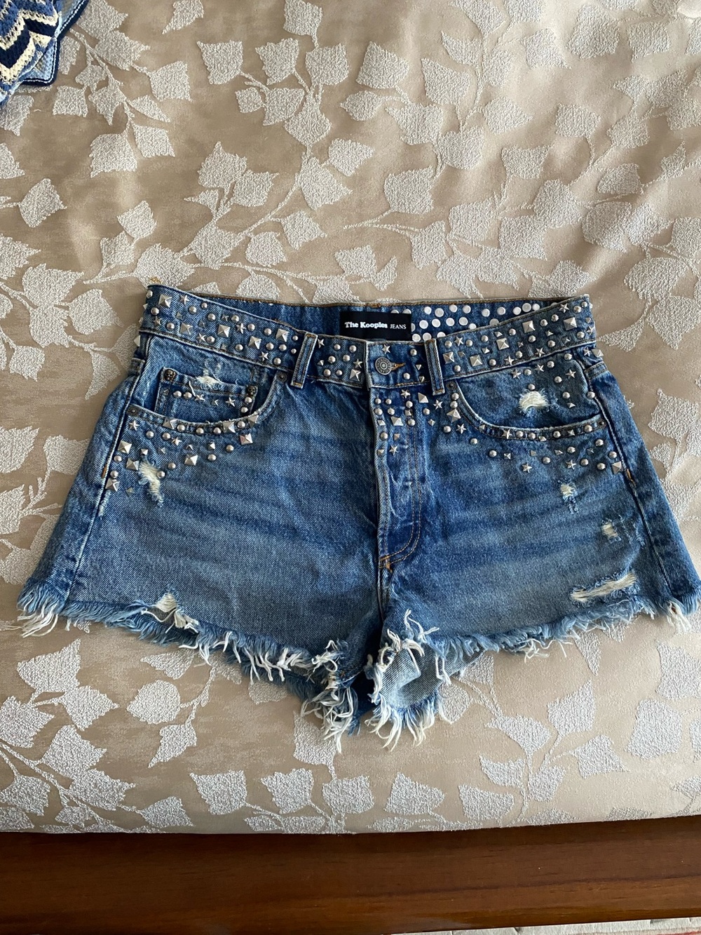 Kooples Denim Studded Shorts 3 L